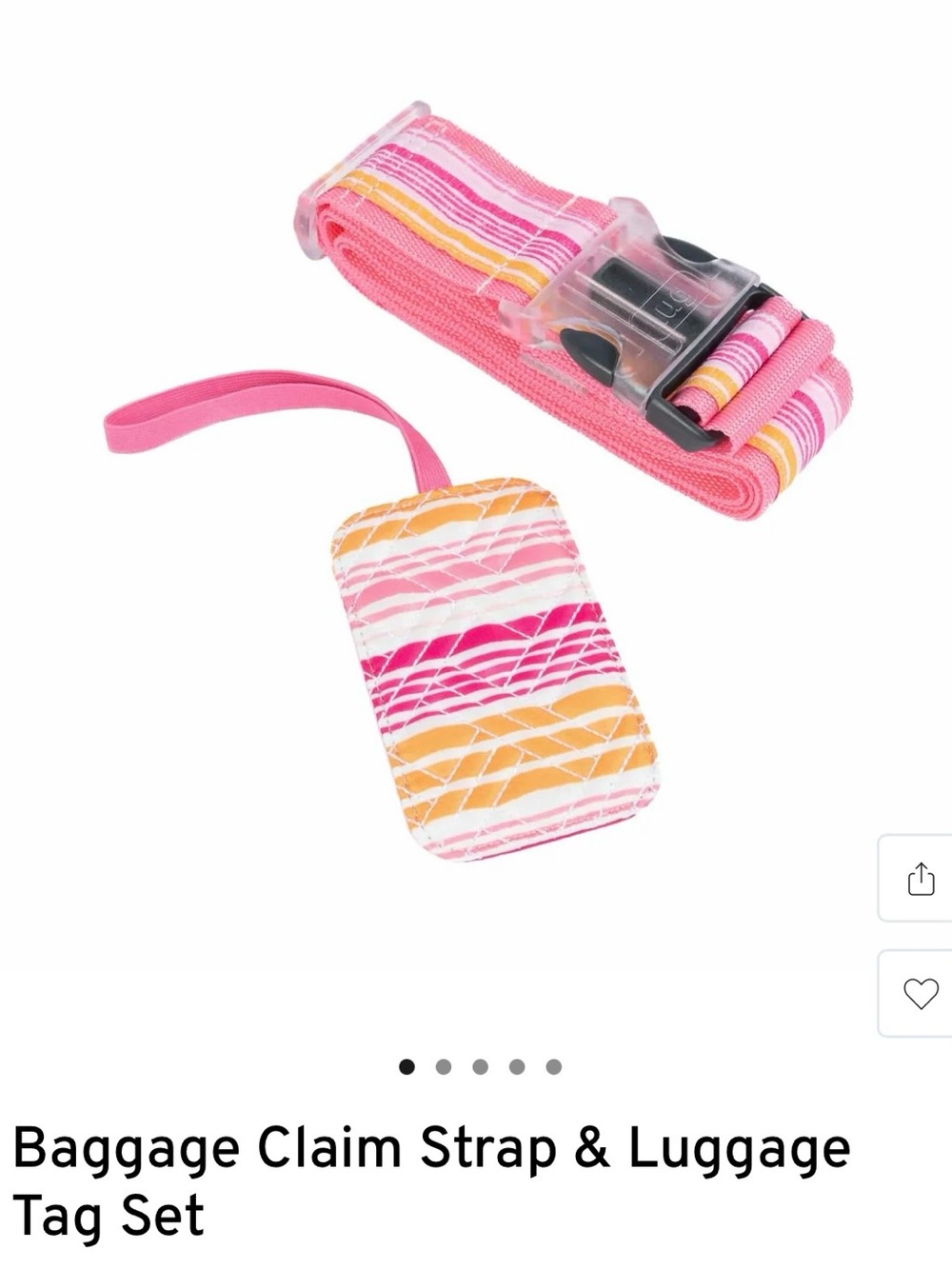 NWT- Lug Baggage Claim and Luggage Tag Love Waves Pink
